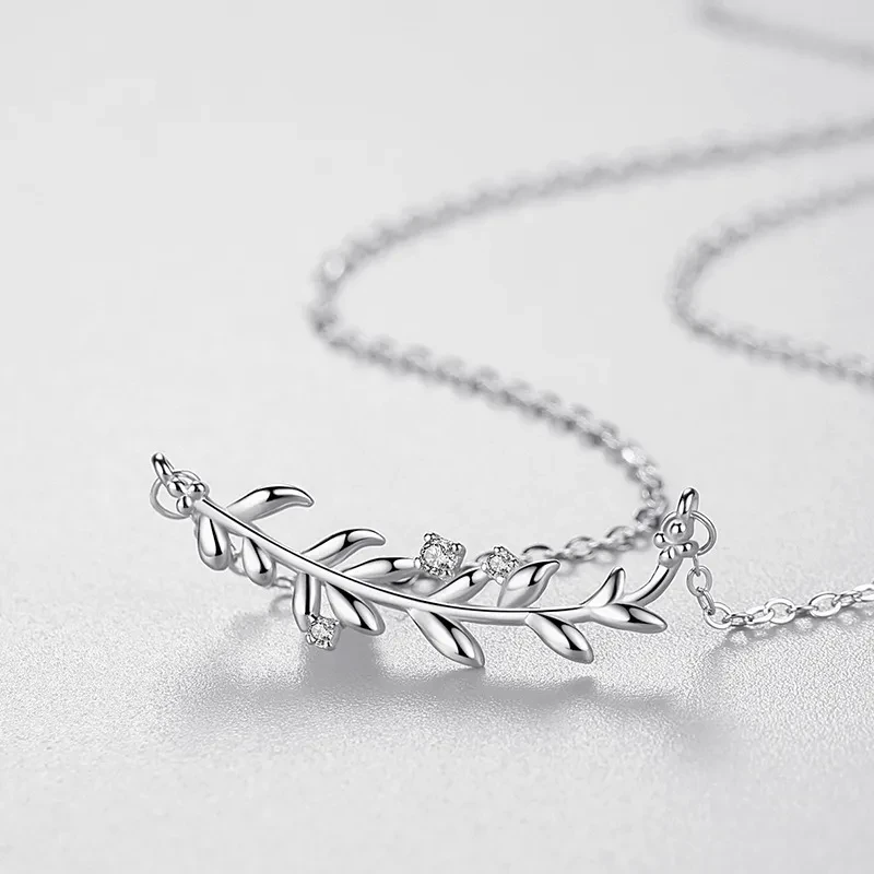 S925 Silver Leaf Pendant Necklace