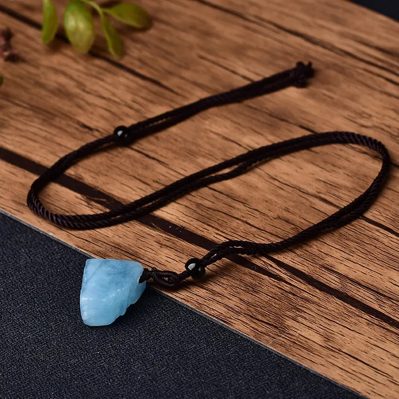New Natural Aquamarine Blue Pendant
