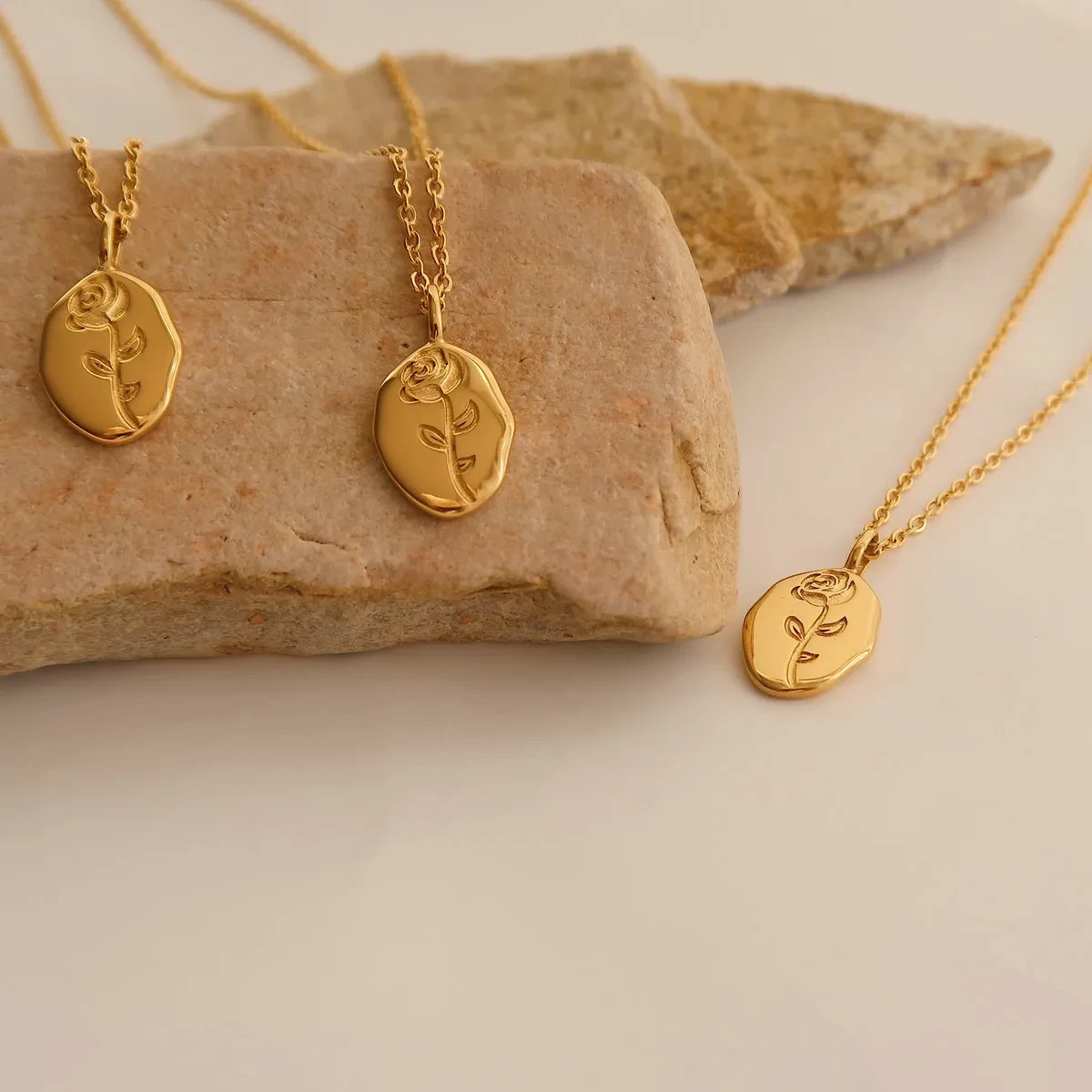 Stainless Steel Oval Pendant Necklace