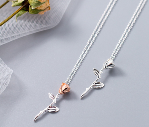 Rose s925 silver necklace