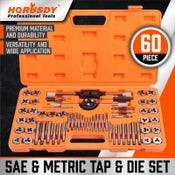 60pcs Tap and Die Set SAE Inch and Metric Sizes