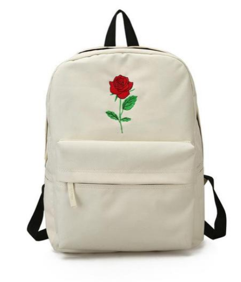 Embroidered Rose Backpack