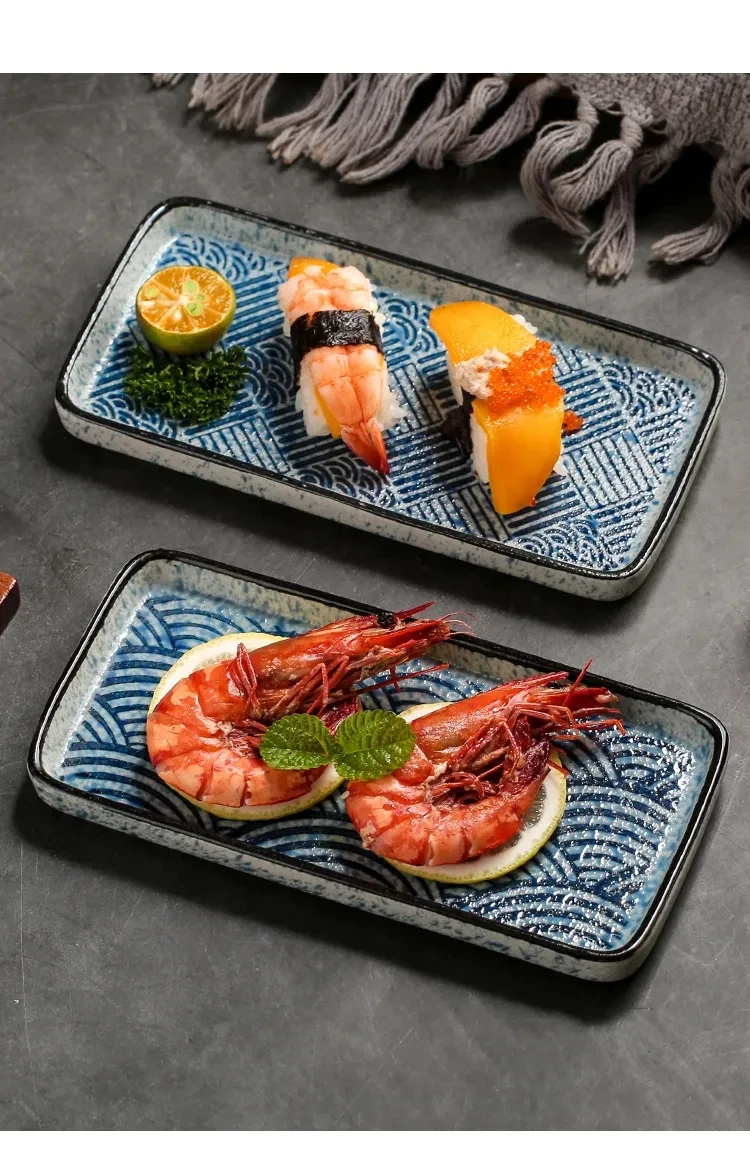 Household Rectangular Sushi Restaurant Dedicated Ceramic Dish