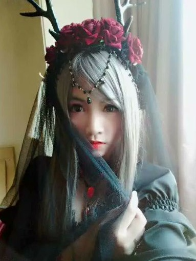 Photography Props Gothic Antlers Rose Headband