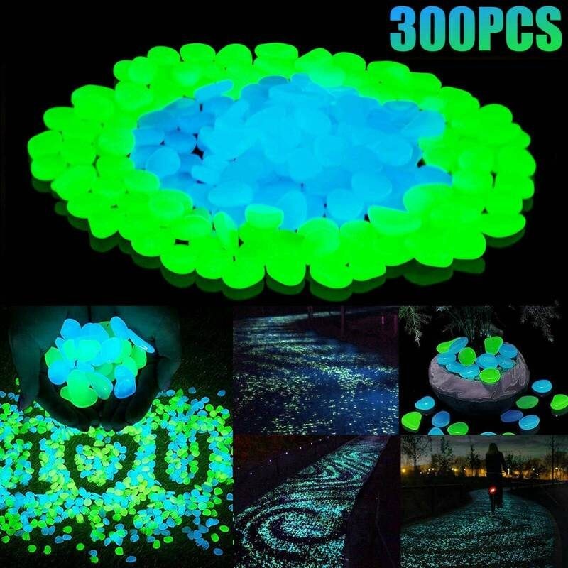300pcs Luminous Stones Glow Stones Garden Landscaping Decoration