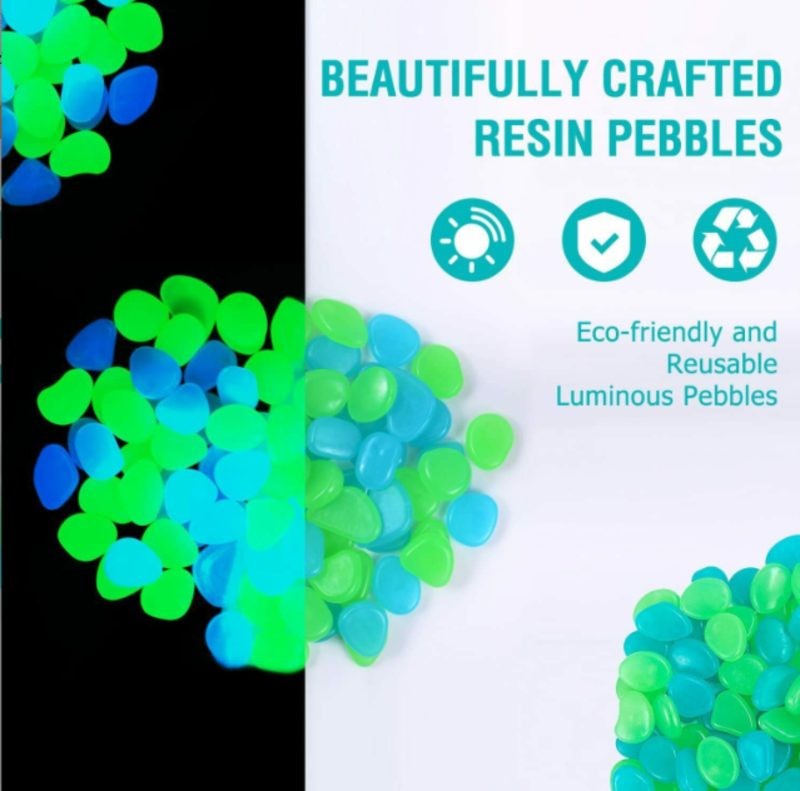 300pcs Luminous Stones Glow Stones Garden Landscaping Decoration