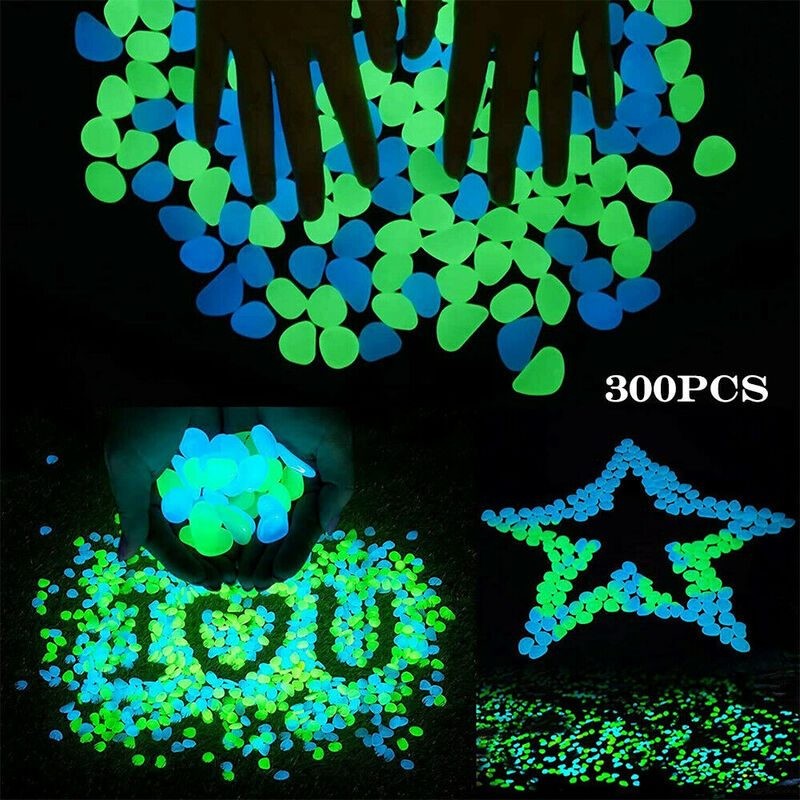 300pcs Luminous Stones Glow Stones Garden Landscaping Decoration