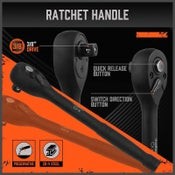 HORUSDY 3/8" Drive Impact Socket Wrench Set Ratchet Spanner Metric SAE