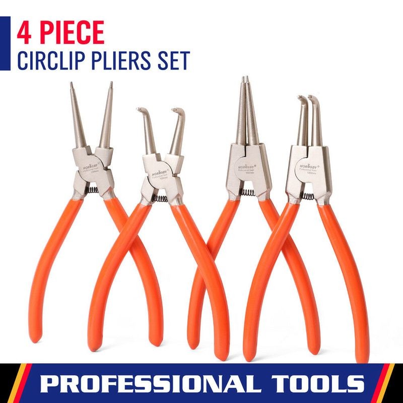 4pcs 7" Circlip Pliers Set Internal External Bent Straight Snap