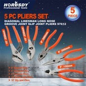 Pliers Set Diagonal Linesman Long Nose Groove Joint Slip Joint Plier