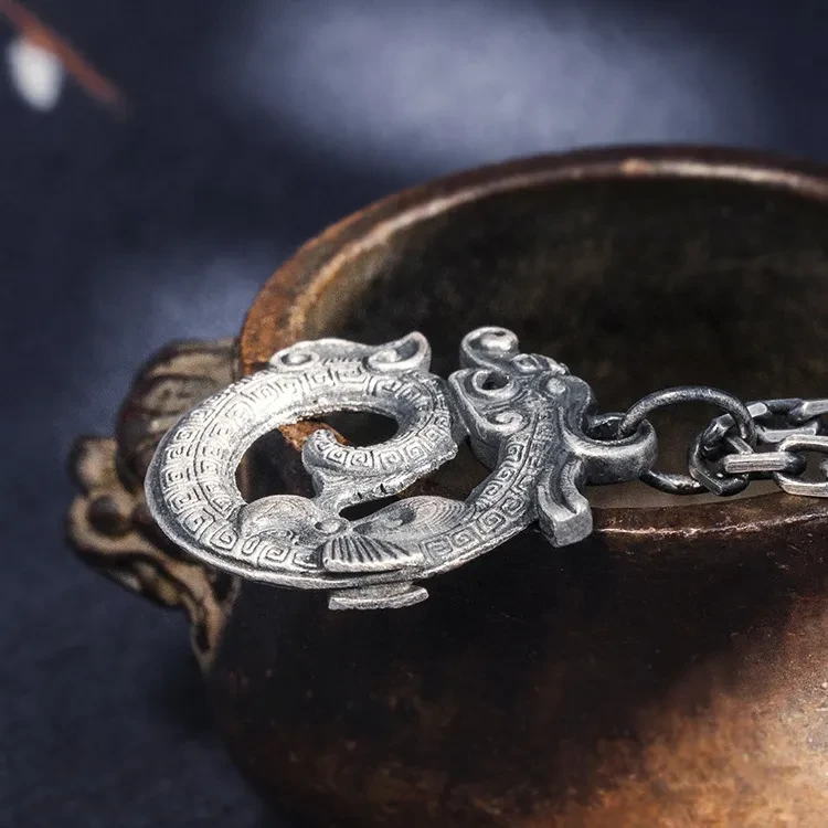 Vintage Foot Silver Dragon Pendant