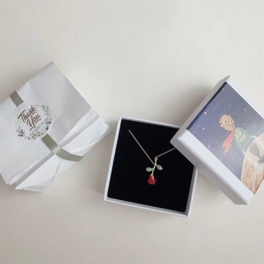 Women's Handmade Jewelry Rose Hand Painted Necklace