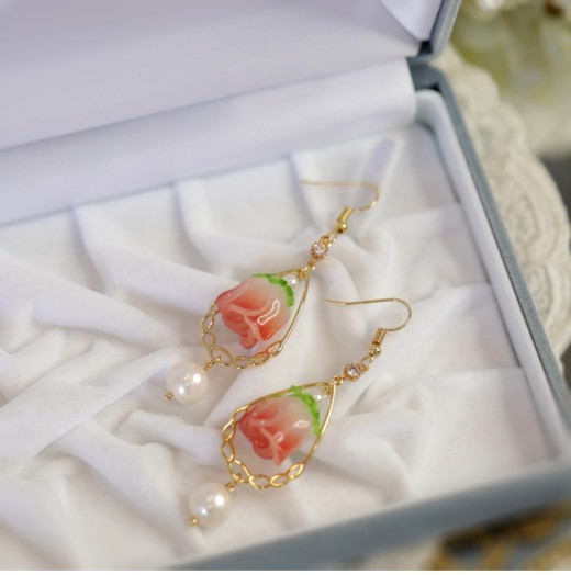 Rose Versatile Earrings Tassel High End Feeling