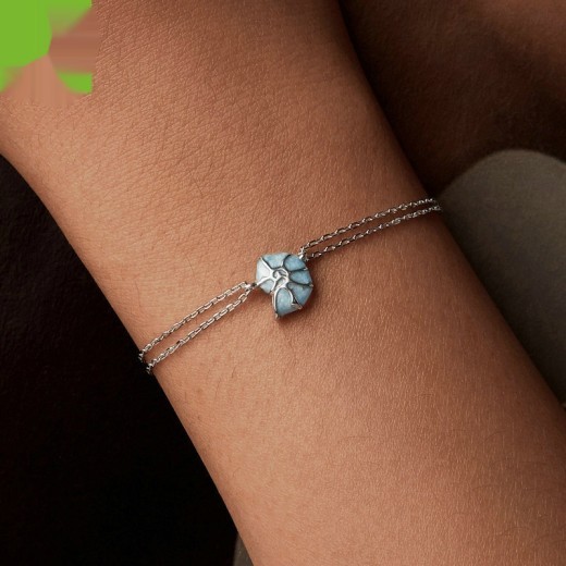 Blue Conch Hand Casual Style S925 Sterling Silver Double Layer
