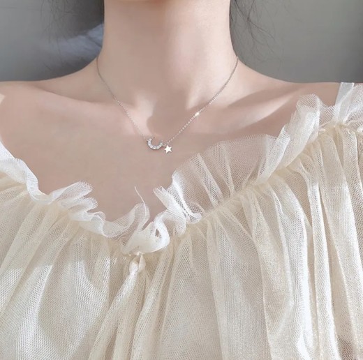 Diamond Pendant Necklace Women's Summer All-matching