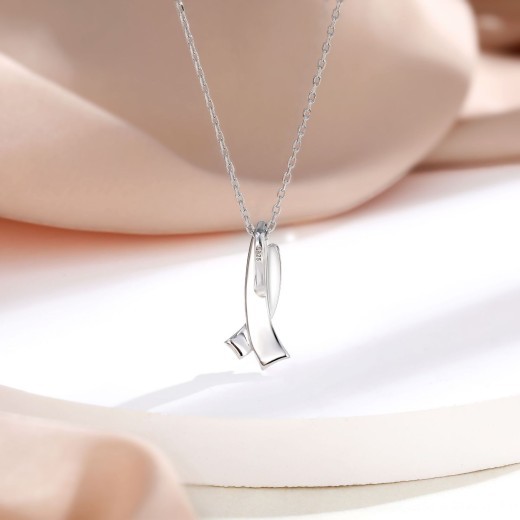 Bow Sterling Silver Necklace Simple Style European And American Style