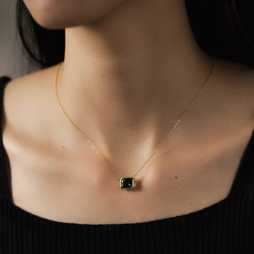 High-grade Inlaid Zircon S925 Silver Necklace Women's Crystal Pendant