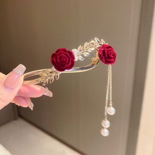 Korean Temperament Rose Wheat Ear Hair Clip