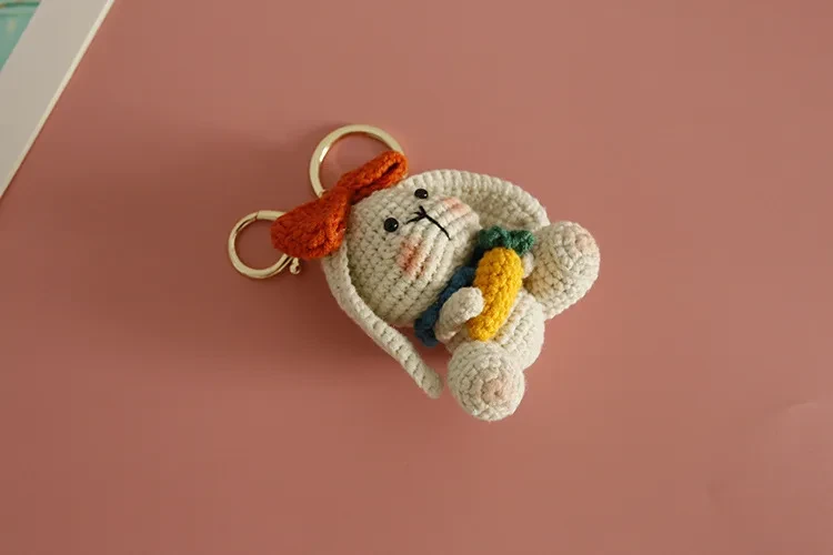 Exquisite Wool Crocheted Rabbit Pendant