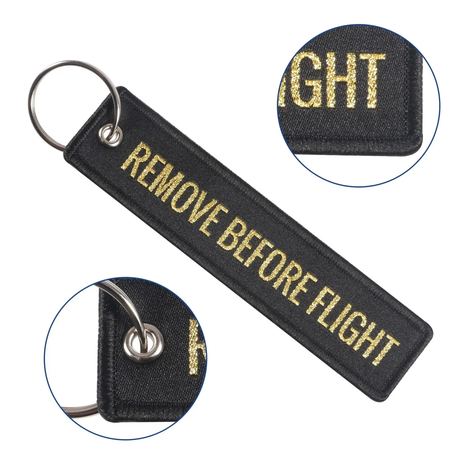 Aviation Gift Keychain Woven Gold Thread
