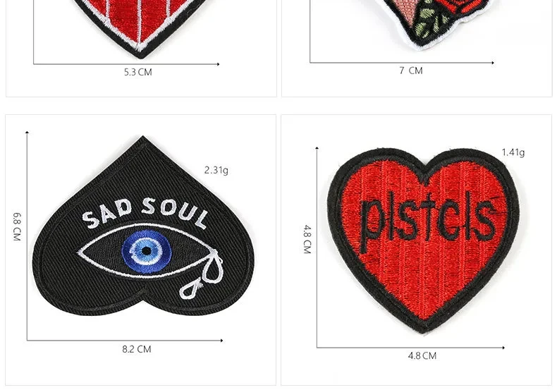 Computer Embroidery Heart-shaped Cloth Sticker