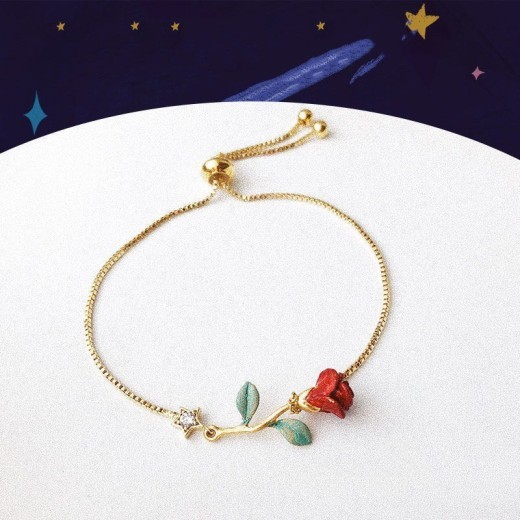 Women's Light Luxury Retro Hand Painted Rose Bracelet