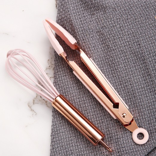 Mini baking tool set with rose gold handle