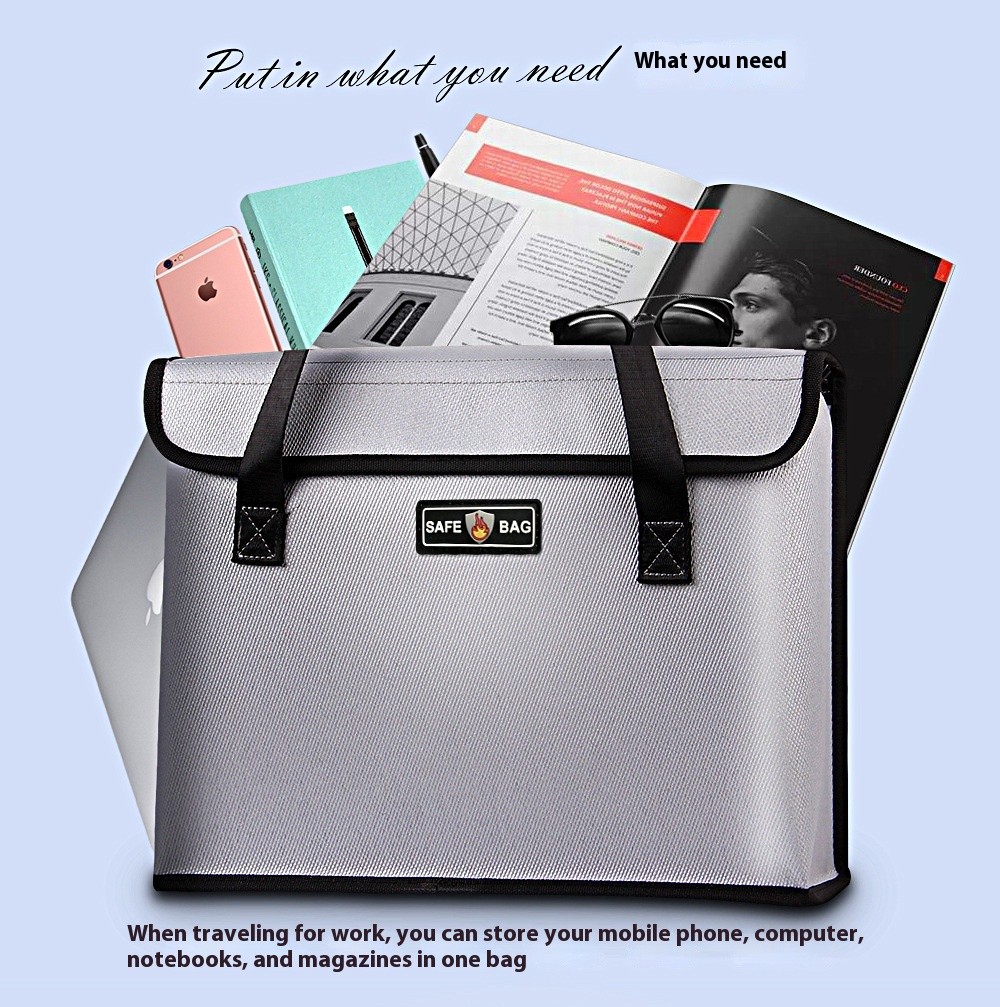 Liquid Silicone Portable Three-dimensional Double-sided Waterproof Explosion-proof Fireproof Handbag