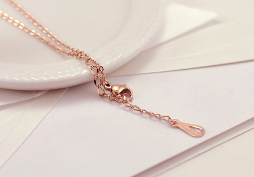 Lucky Little Chinchilla Rose Gold Plated Titanium Steel Necklace