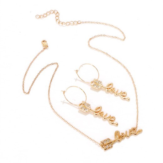 Japanese And Korean Simple Rose Gold Letter LOVE Necklace