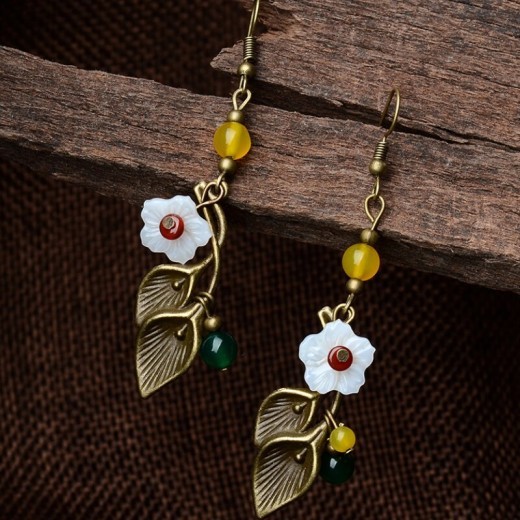 Metal tree vine earrings