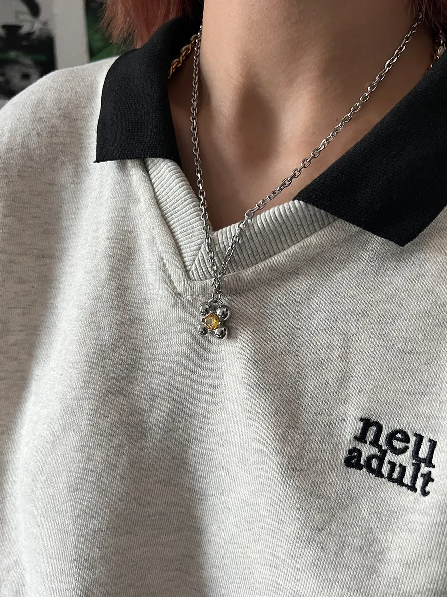 Quadrangular Flower Pendant Necklace Colorful