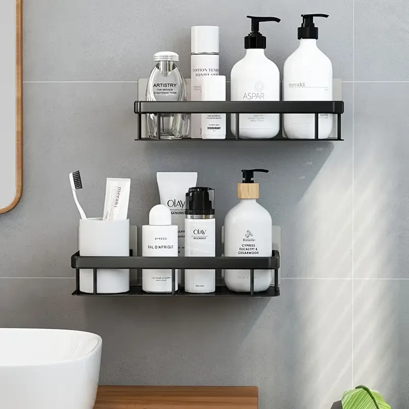 Easy-Install Aluminum Wall Shelf - No-Drill Bathroom, Kitchen & Toilet Shelf