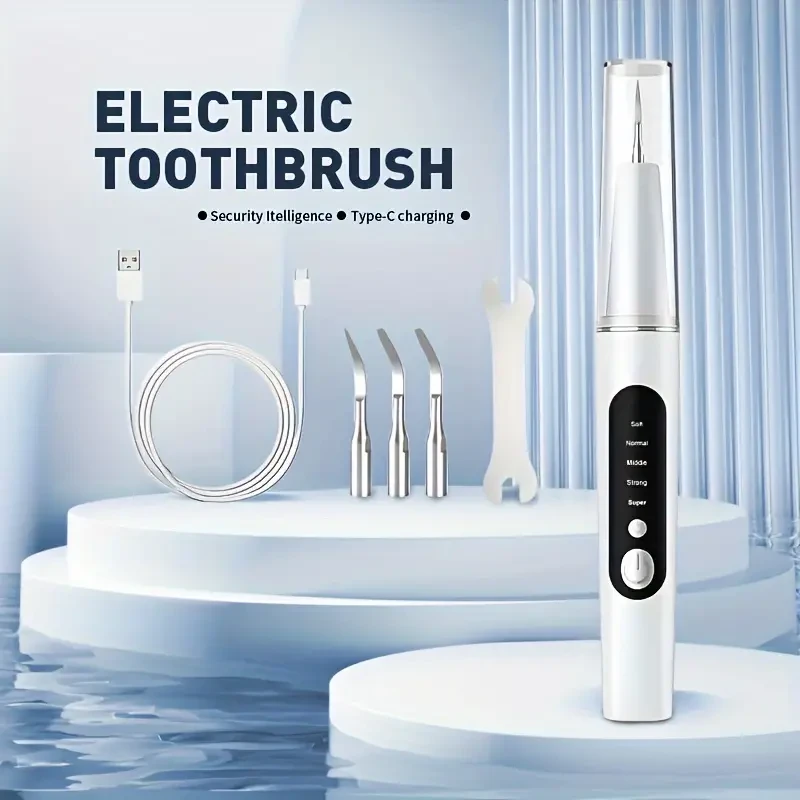 Electric Oral Cleaner Kit - Dental Cleaning and Whitening Flosser with Replaceable Toothbrush Heads