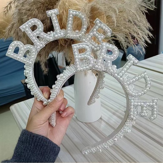 Bride Vintage Pearl Hair Ornament Pearl Hair Band Headband