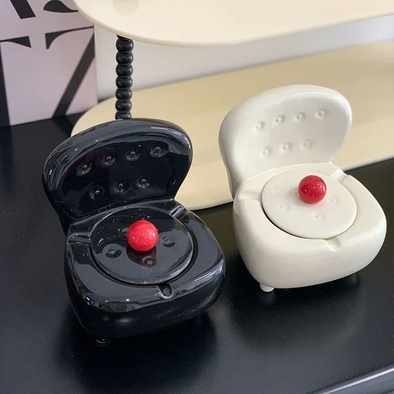 Household Living Room Light Luxury With Lid Prevent Fly Ash Ashtray