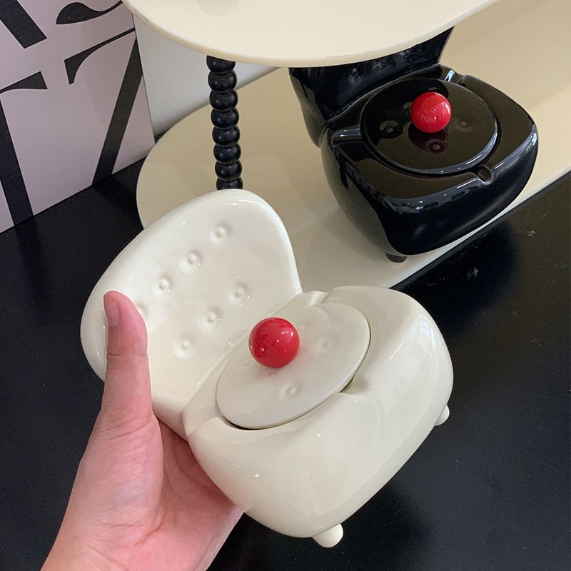 Household Living Room Light Luxury With Lid Prevent Fly Ash Ashtray