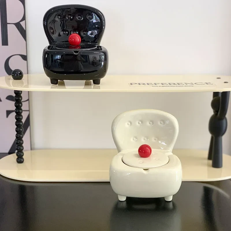 Household Living Room Light Luxury With Lid Prevent Fly Ash Ashtray