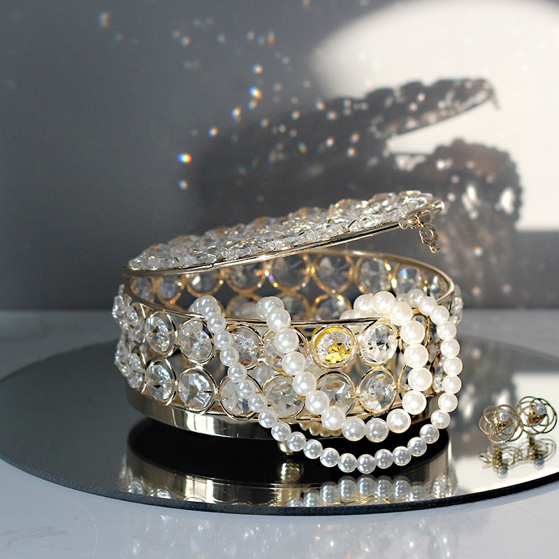 Light Luxury Jewelry Box High-grade Crystal Glass Transparent Exquisite Box