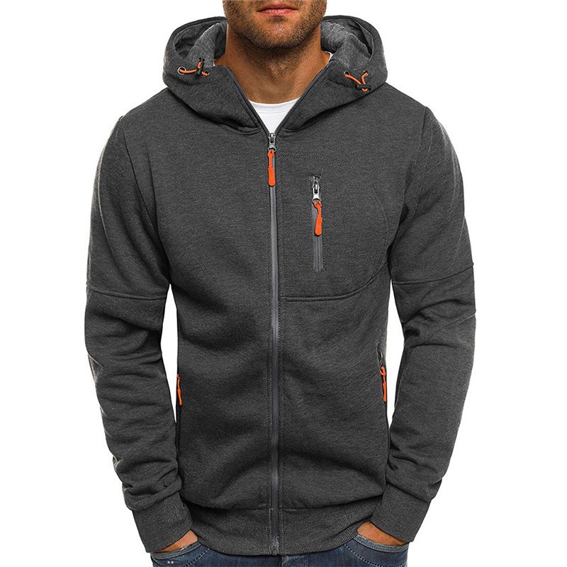 Men's Zipper Cardigan Hooded Sweatshirt Jacket
