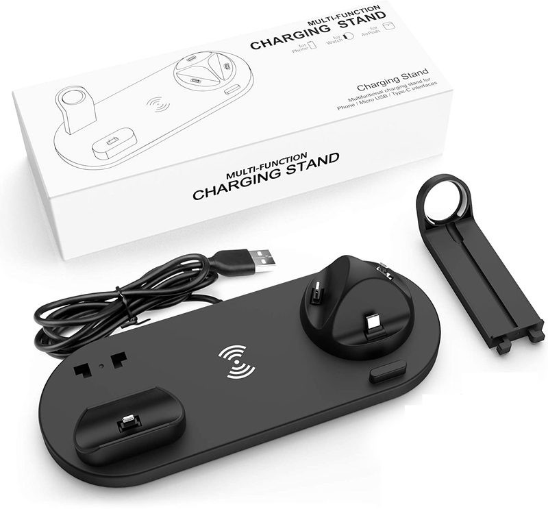 Wireless Charging Dock Station 4 in 1 iPhone AirPod Apple Watch Charger