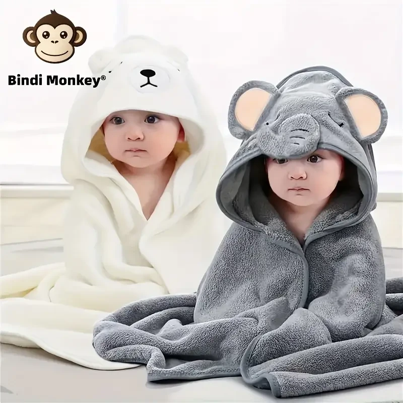 Bindi Monkey 2-Piece Infant Bath Towels: Soft