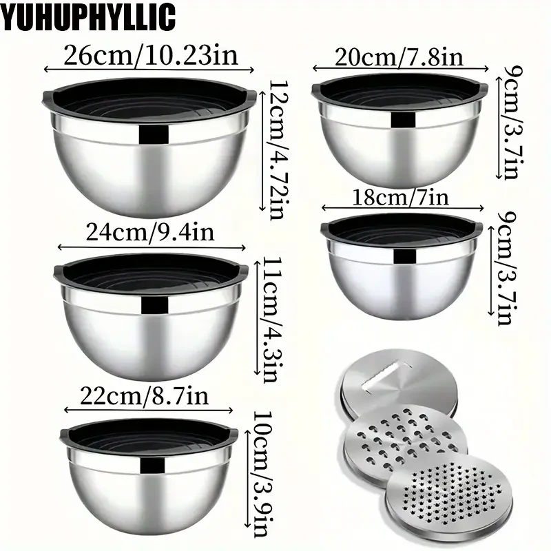 YUHUPHYLLIC 8pcs Mixing Bowl Set
