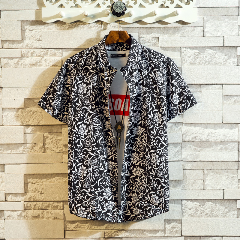 Men's printed outdoor hawaiian print shirt