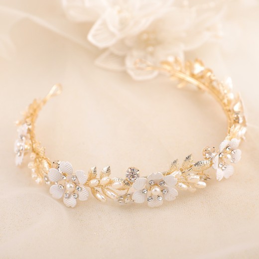 Tiara Wedding Crown Alloy Pearl Rhinestone