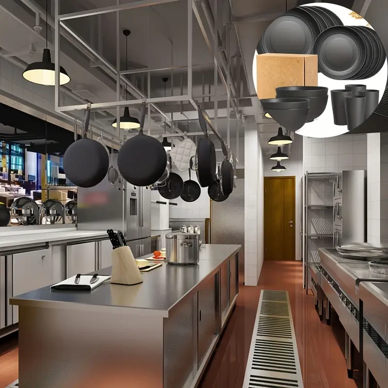 16pcs Wheat Straw Dinnerware