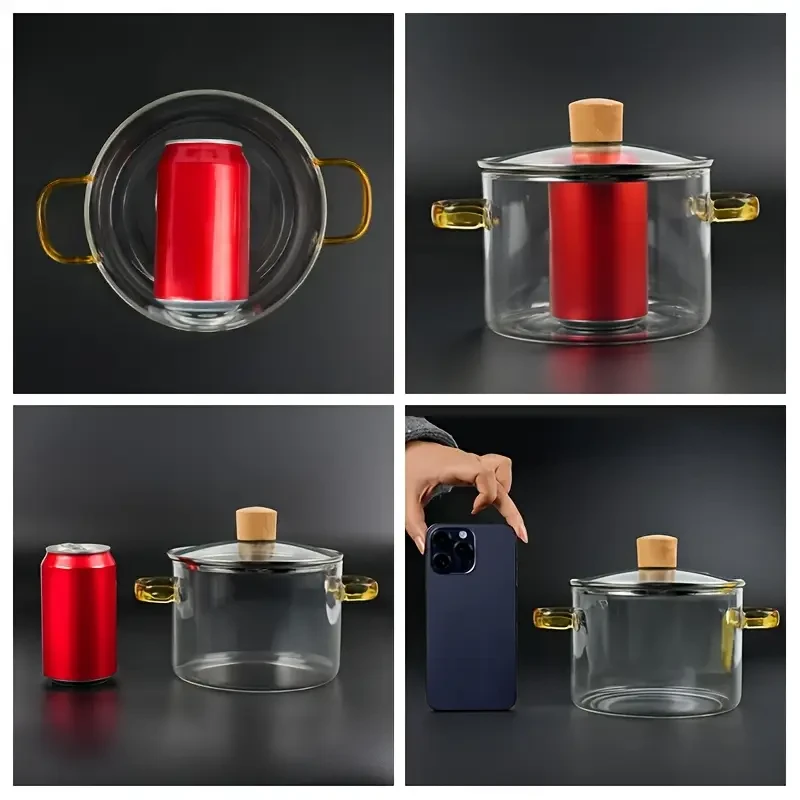 LDQ 1.5L Heat-Resistant Glass Simmer Pot