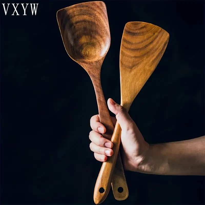 VXYW 2pcs Elegant Wooden Spatula Set
