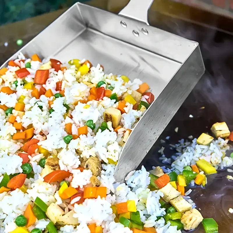 SHAON Extra Large Stainless Steel Food Mover with Flat Bottom