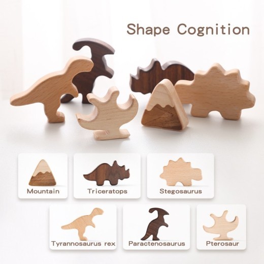 Mongolian Dinosaur Puzzle Children's Puzzle Wooden Grab Board Toy